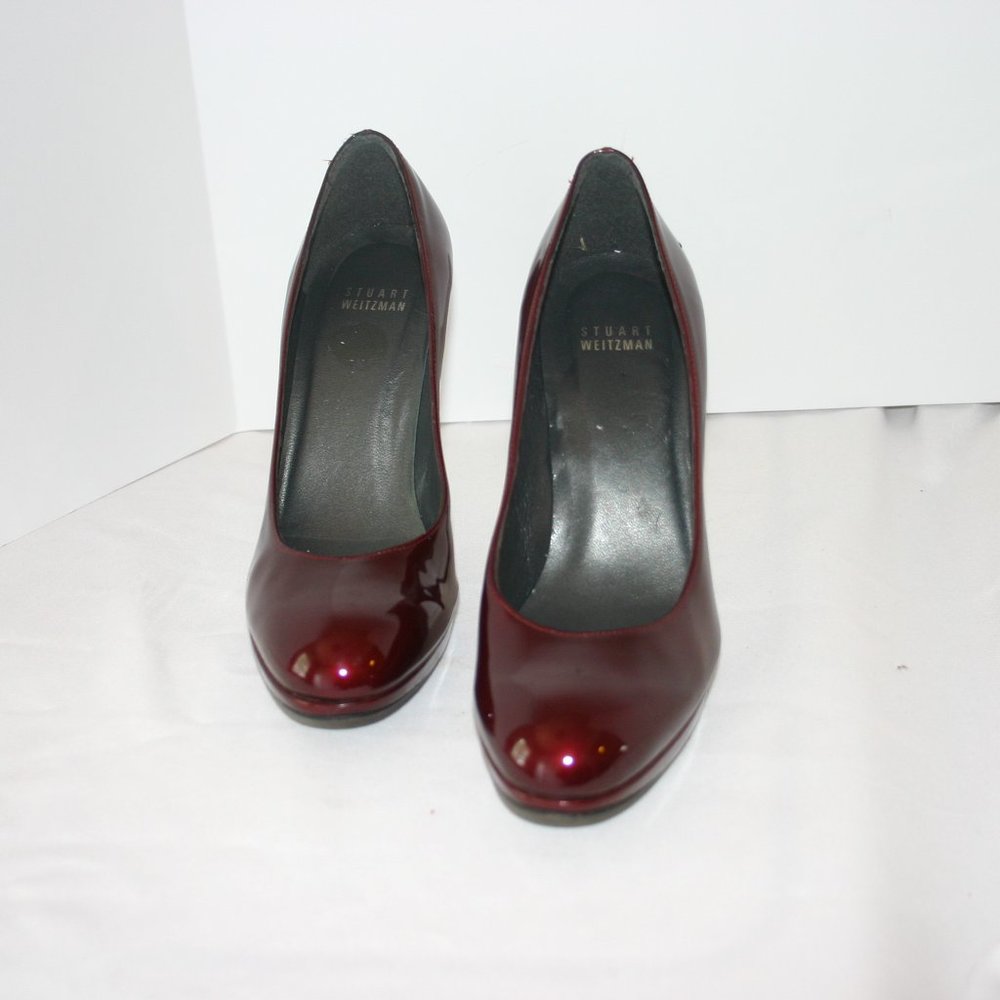 Stuart Weitzman Deep Red Spike Heel Platform J-893 - image 4